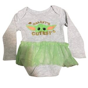 4/$20 Baby Girls Star Wars Tulle Onesie Yoda 0-3 months Newborn Girl Clothing 🛑